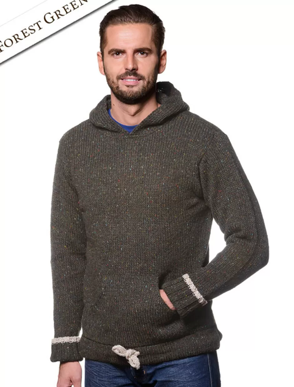 mens_wool_hoodie_with_pouch_pocket_4.webp Sweaters<Glenaran Men's Wool Hoodie with Pouch Pocket