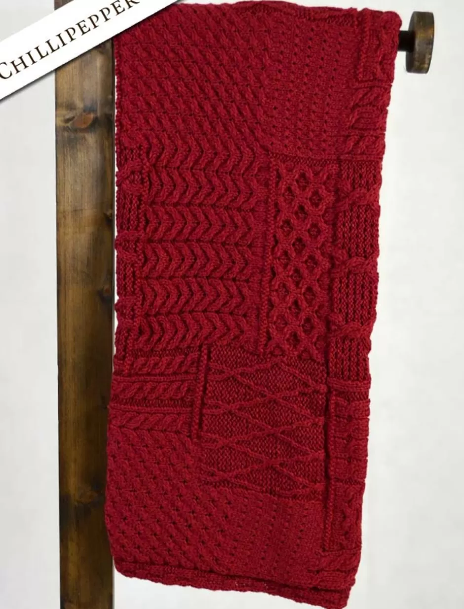 merino_aran_patchwork_throw_10.webp Knitted Wool Throws<Glenaran Merino Aran Patchwork Throw