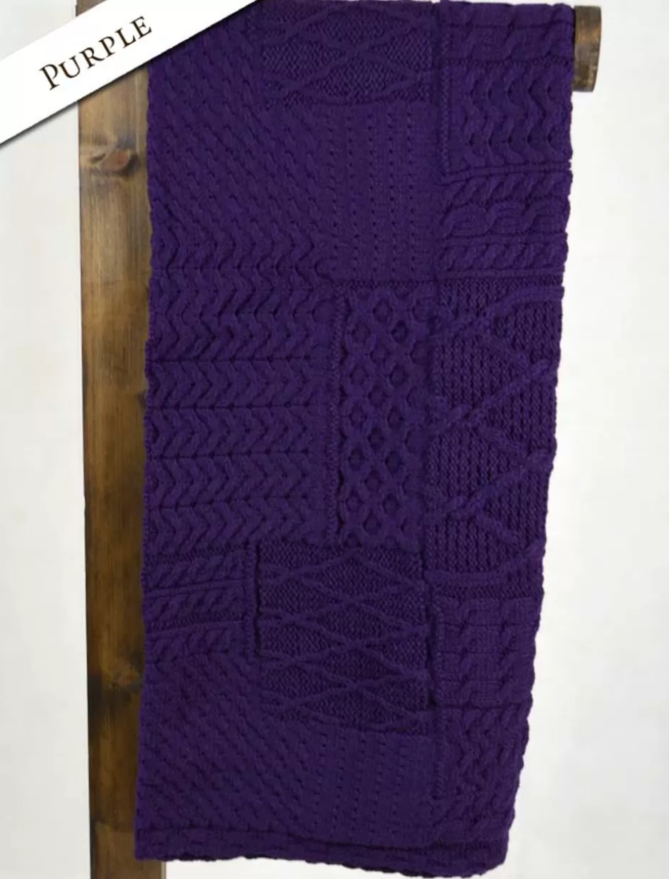 merino_aran_patchwork_throw_14.webp Knitted Wool Throws<Glenaran Merino Aran Patchwork Throw