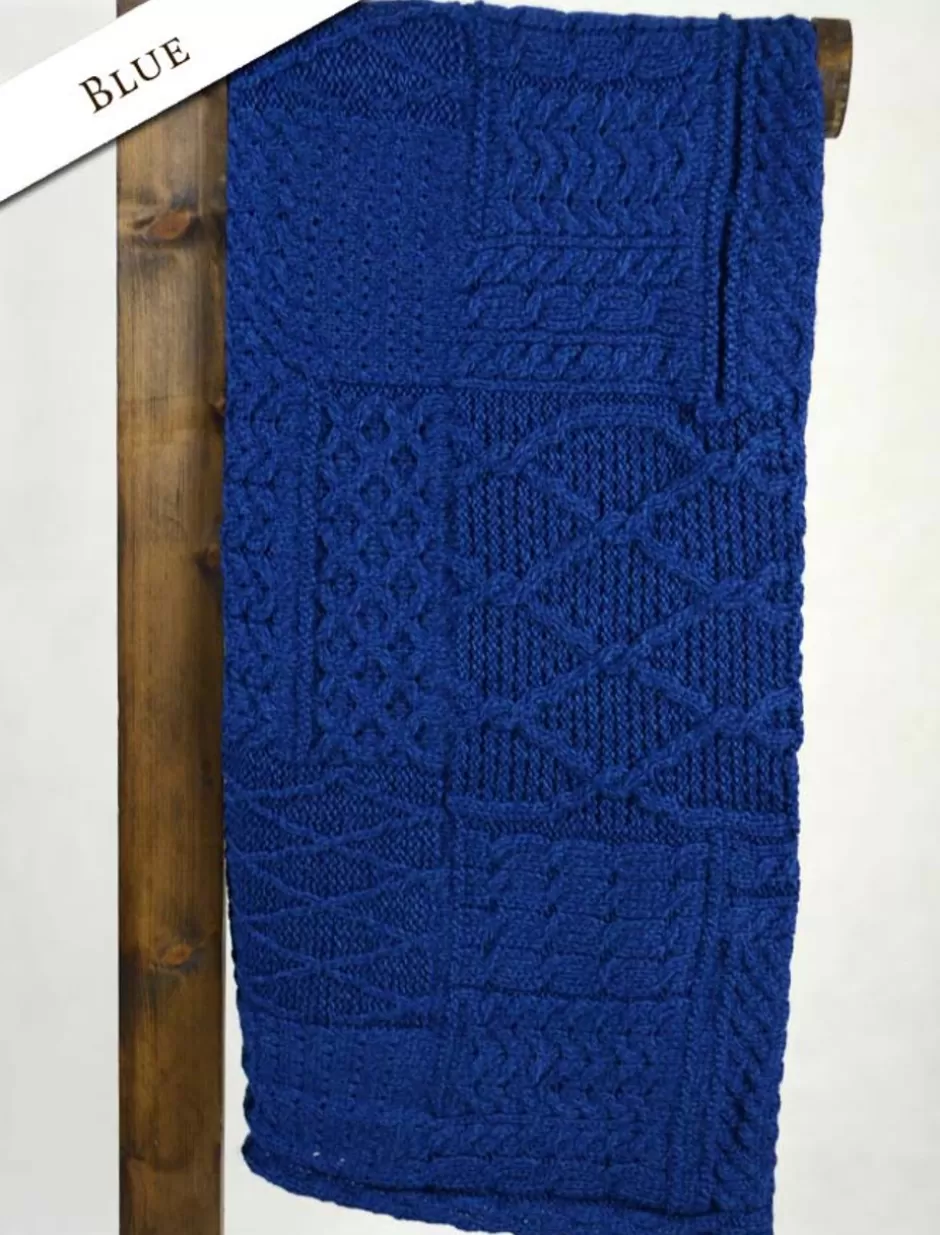 merino_aran_patchwork_throw_8.webp Knitted Wool Throws<Glenaran Merino Aran Patchwork Throw