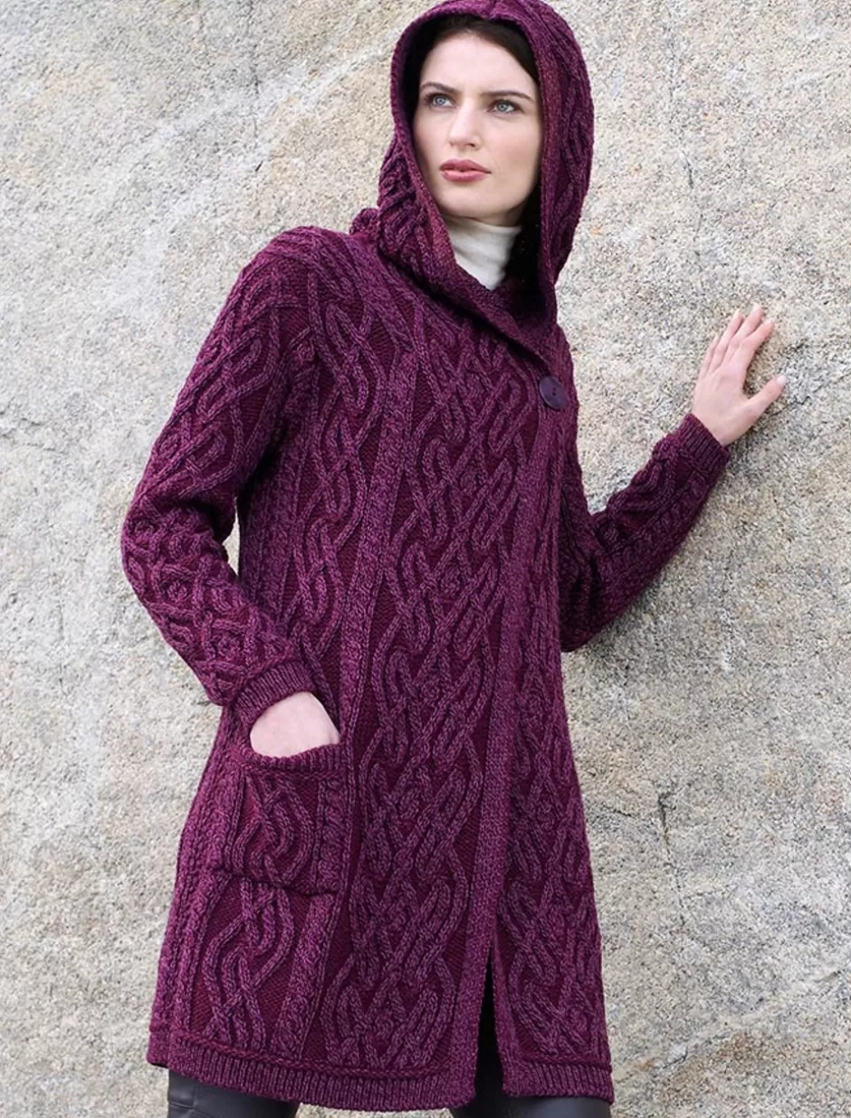 Cardigans, Jackets & Coatigans<Glenaran Plaited One Button Coat with Hood