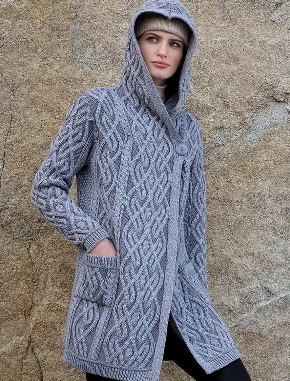 Cardigans, Jackets & Coatigans<Glenaran Plaited One Button Coat with Hood
