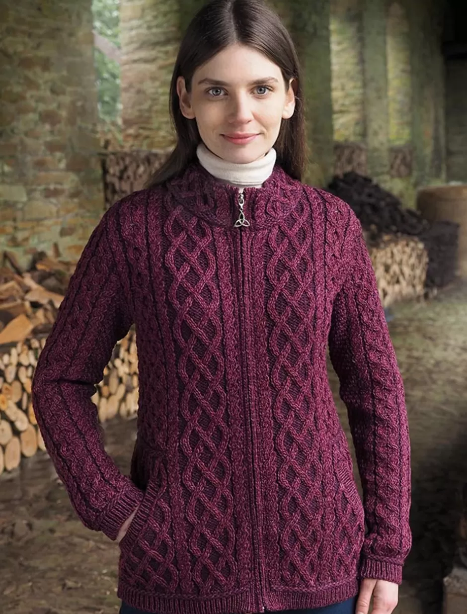 Cardigans, Jackets & Coatigans<Glenaran Plated Cardigan with Celtic Zip