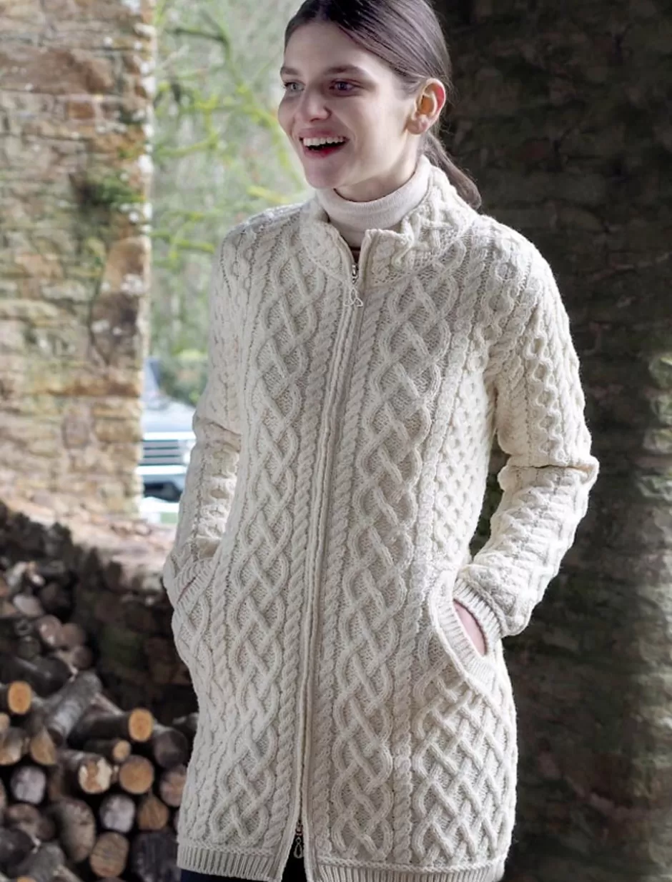 Cardigans, Jackets & Coatigans<Glenaran Plated Coat with Celtic Zip