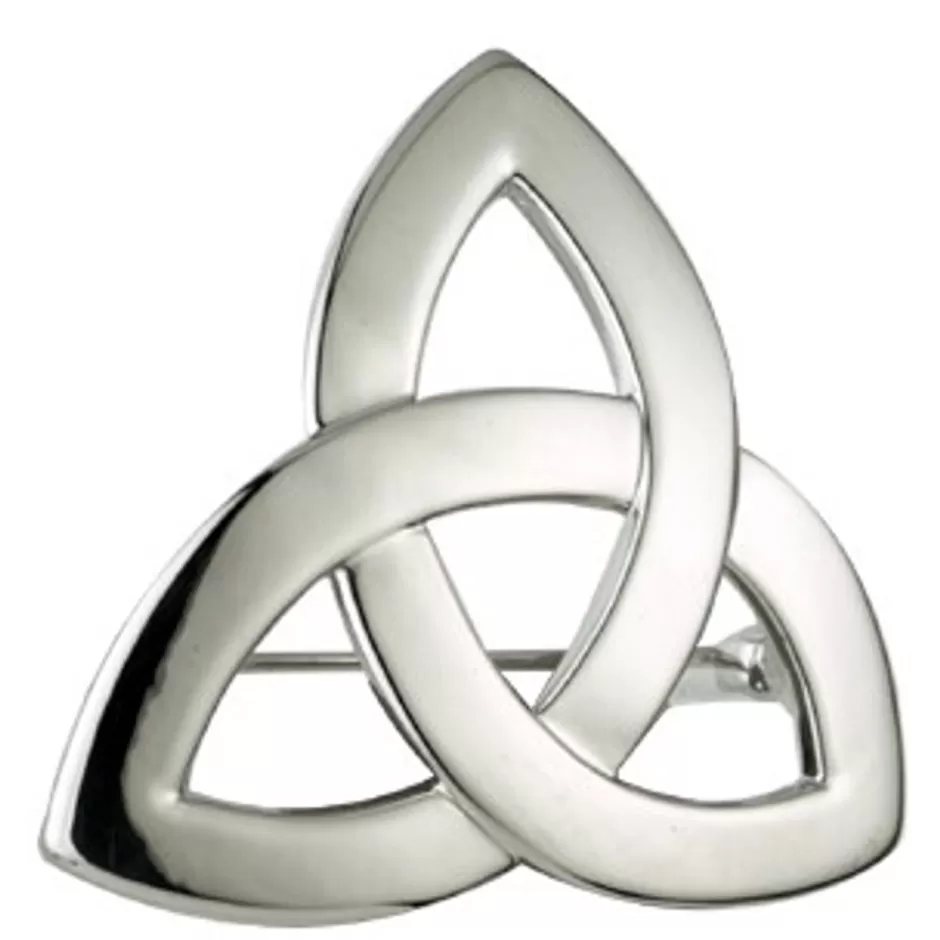 rhodium_trinity_knot_brooch_2.webp Jewelry | Jewelry<Glenaran Rhodium Trinity Knot Brooch