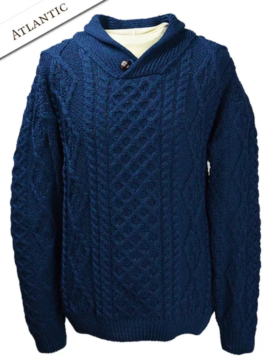 shawl_neck_honeycomb_sweater_4.webp Sweaters<Glenaran Shawl Neck Honeycomb Sweater