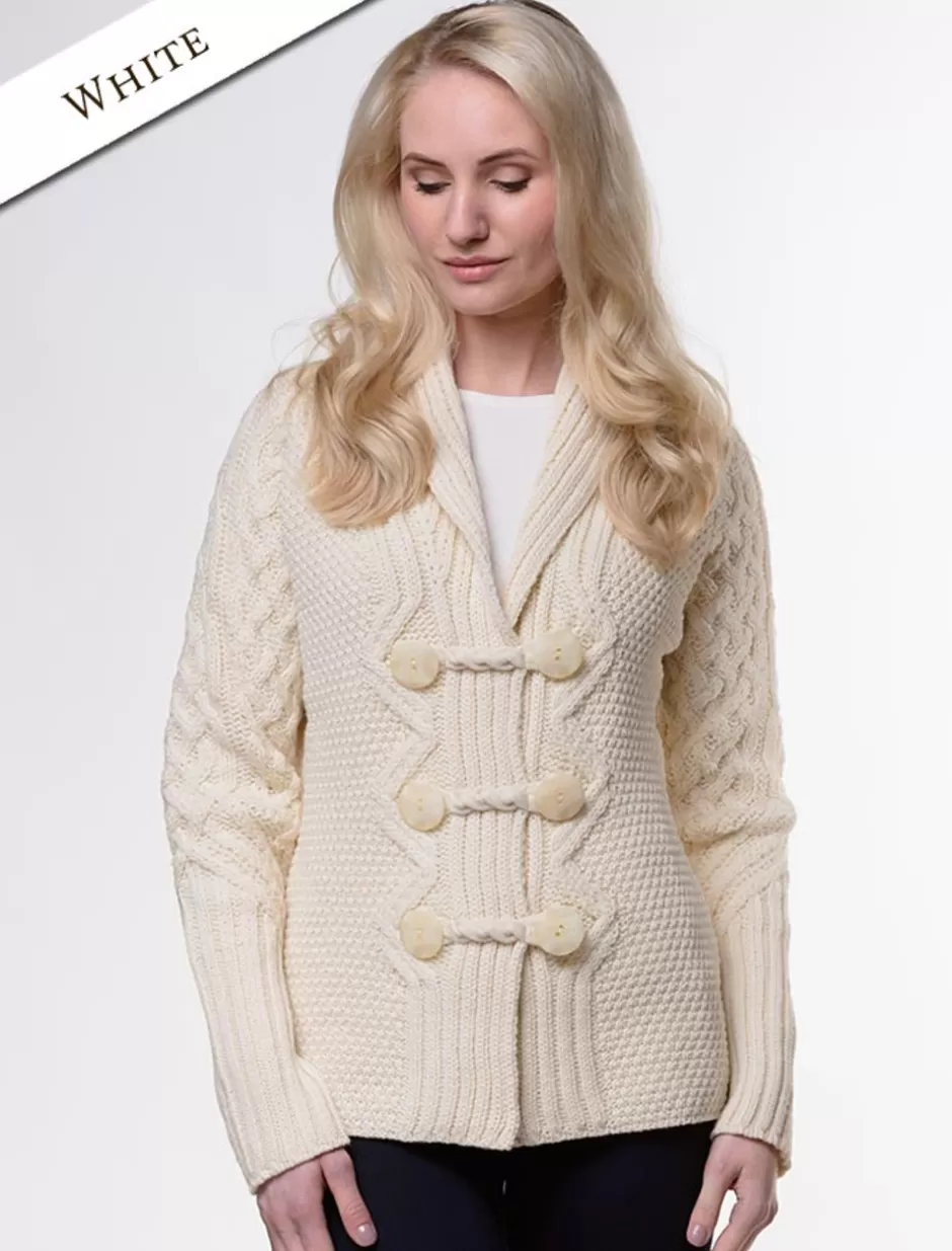 shawl_neck_twotone_merino_cardigan_5.webp Cardigans, Jackets & Coatigans<Glenaran Shawl Neck Two-Tone Merino Cardigan