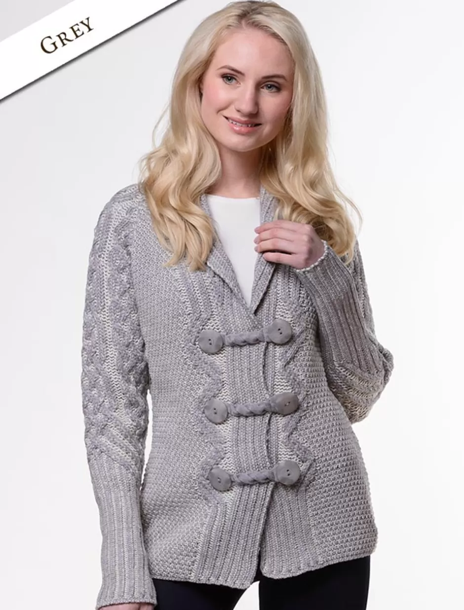 shawl_neck_twotone_merino_cardigan_6.webp Cardigans, Jackets & Coatigans<Glenaran Shawl Neck Two-Tone Merino Cardigan