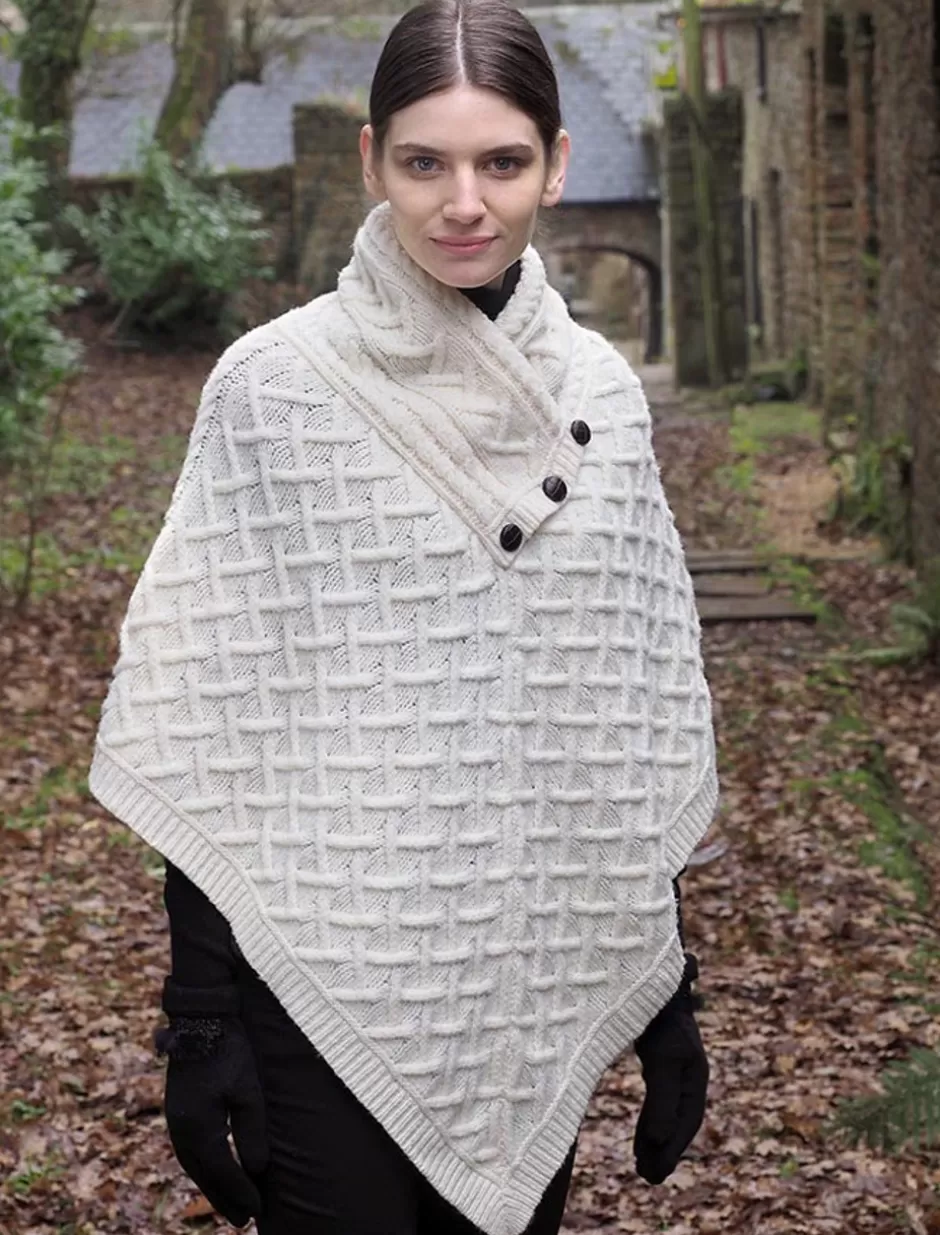 super_soft_lattice_stitch_poncho_2.webp Ponchos, Capes & Shawls<Glenaran Super Soft Lattice Stitch Poncho