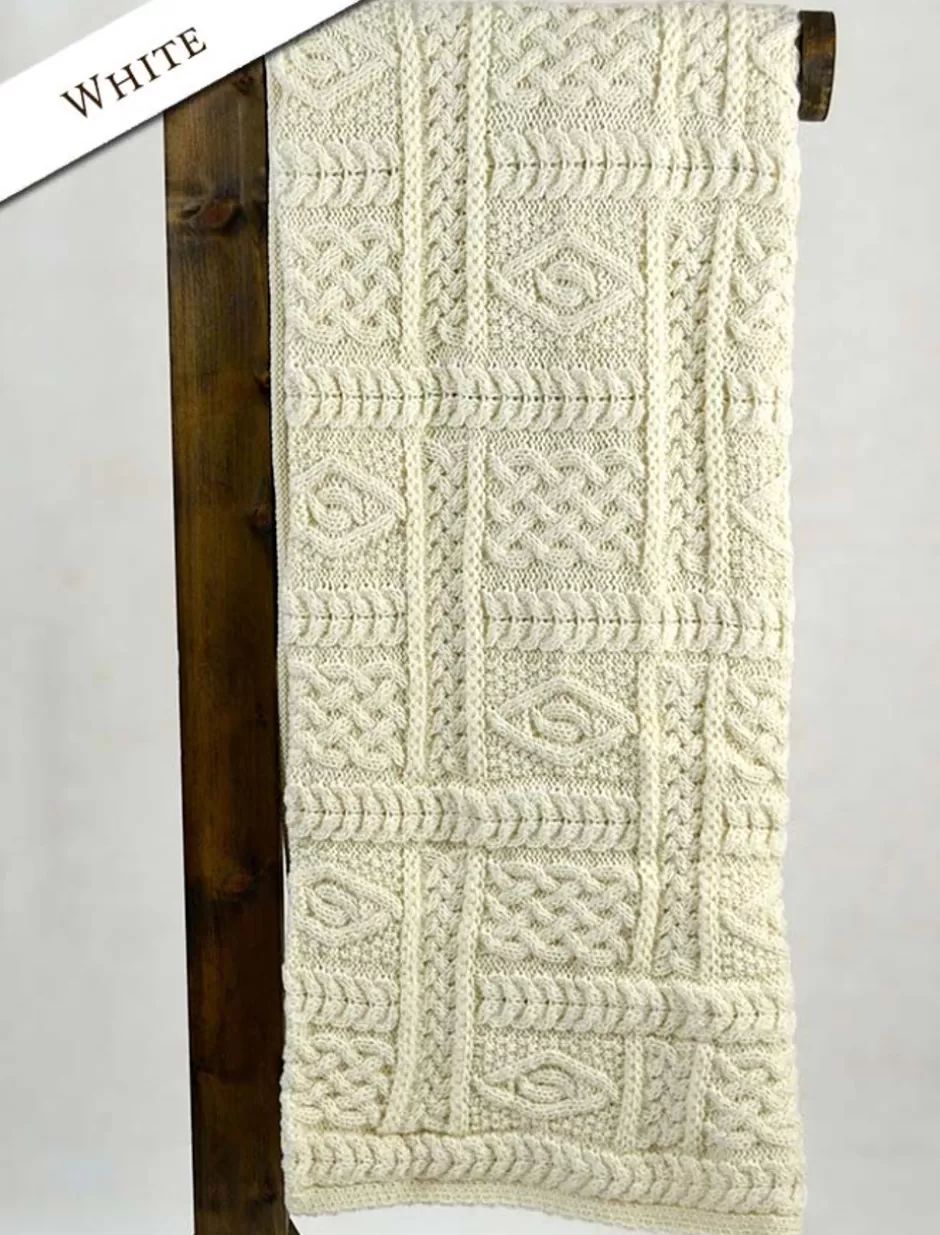 twotone_aran_pleated_throw_5.webp Knitted Wool Throws<Glenaran Two-Tone Aran Pleated Throw