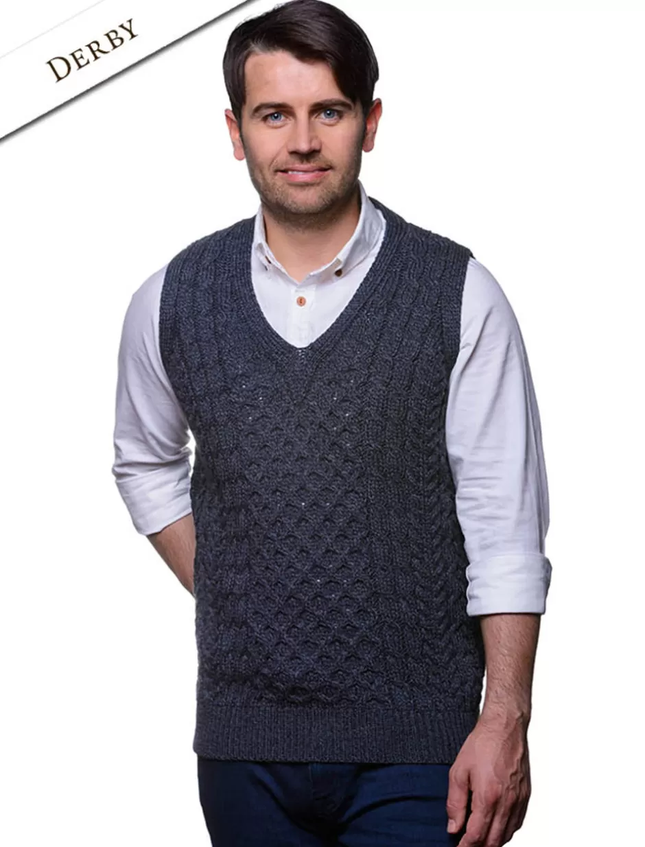 vneck_aran_slipover_3.webp Cardigans, Jackets & Coats<Glenaran V-Neck Aran Slipover