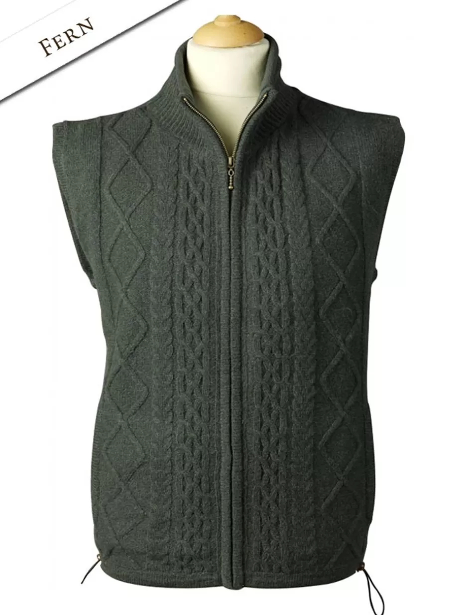 windproof_aran_style_bodywarmer_5.webp Cardigans, Jackets & Coats<Glenaran Windproof Aran Style Bodywarmer