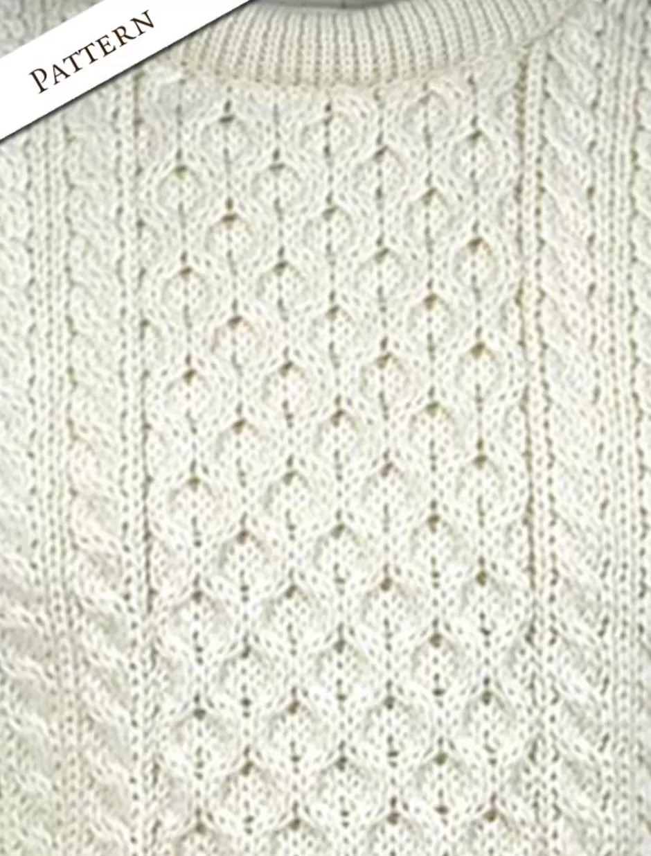 womens_heavyweight_traditional_aran_wool_sweater_10.webp Sweaters<Glenaran Women's Heavyweight Traditional Aran Wool Sweater