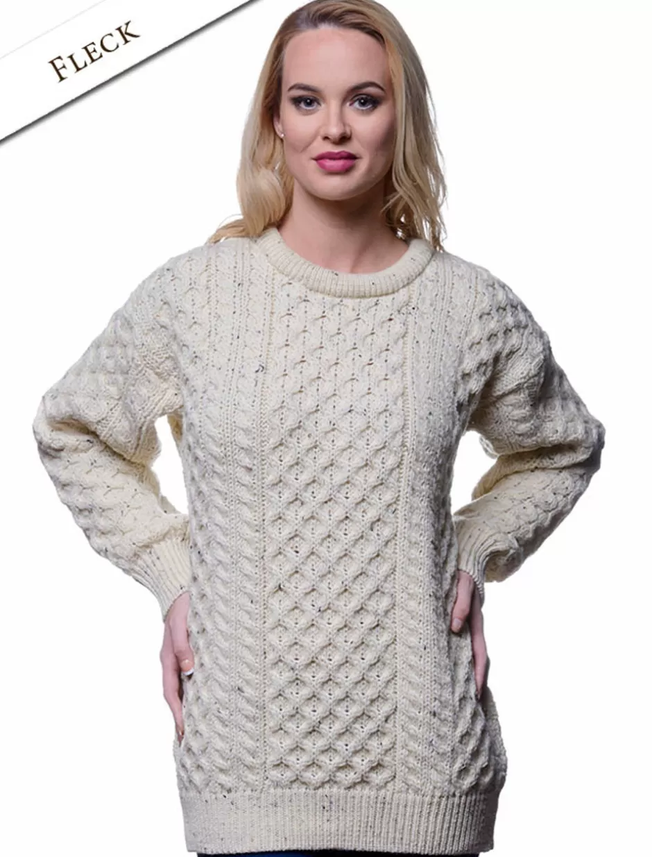 womens_heavyweight_traditional_aran_wool_sweater_3.webp Sweaters<Glenaran Women's Heavyweight Traditional Aran Wool Sweater