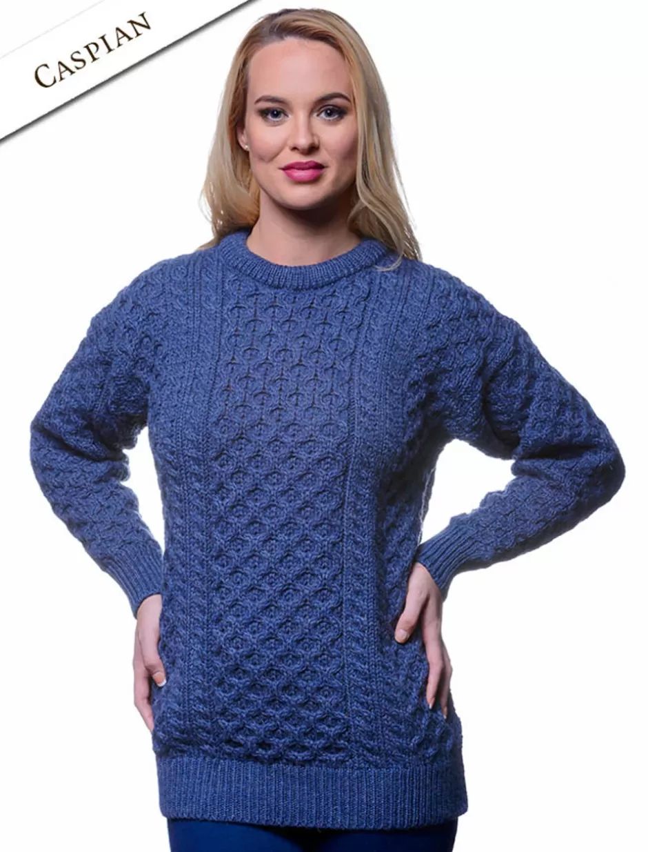 womens_heavyweight_traditional_aran_wool_sweater_6.webp Sweaters<Glenaran Women's Heavyweight Traditional Aran Wool Sweater