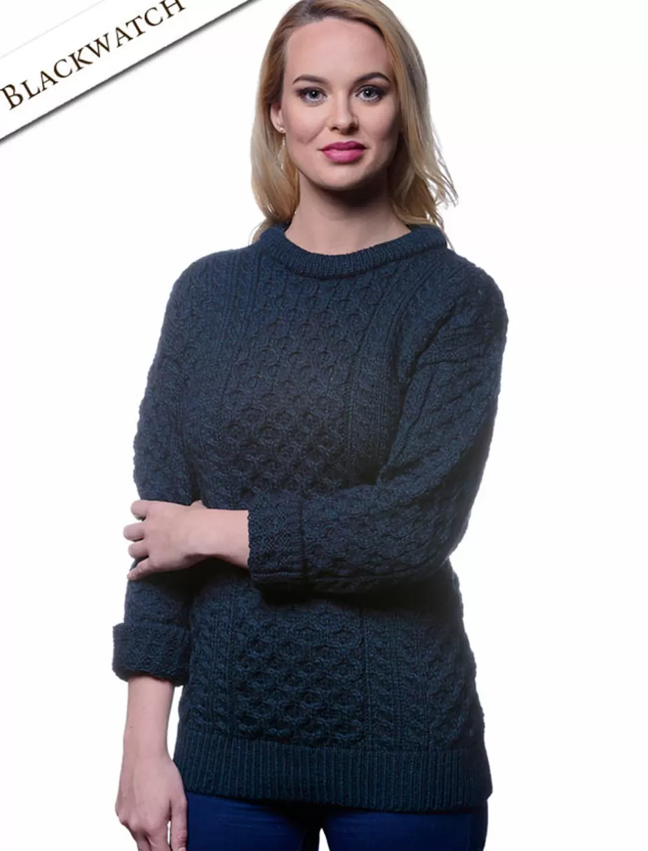 womens_heavyweight_traditional_aran_wool_sweater_8.webp Sweaters<Glenaran Women's Heavyweight Traditional Aran Wool Sweater
