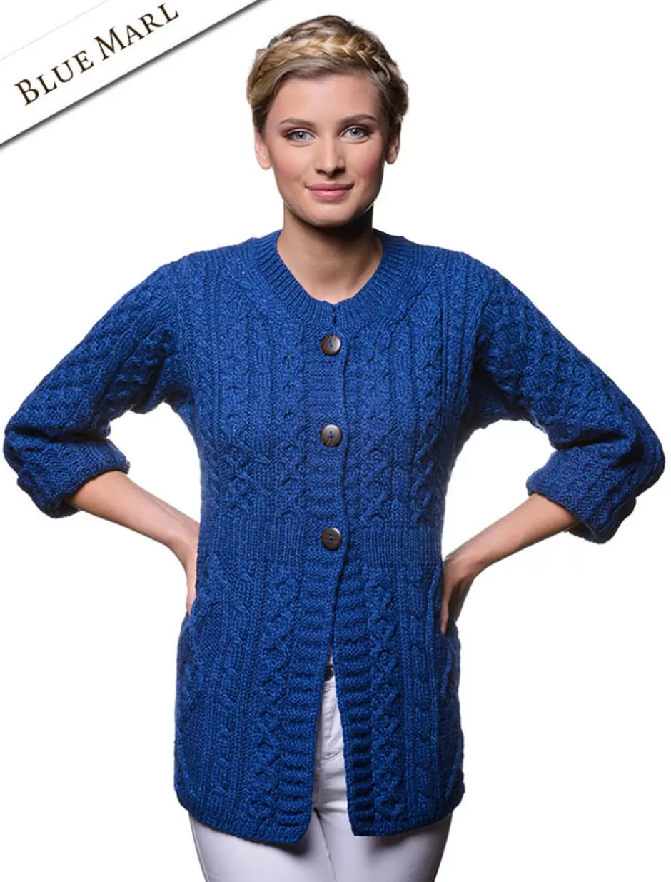 womens_merino_wool_aline_fit_cardigan_10.webp Cardigans, Jackets & Coatigans<Glenaran Women's Merino Wool A-Line Fit Cardigan