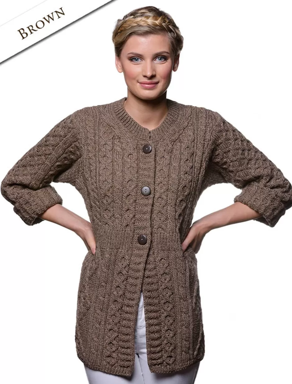 womens_merino_wool_aline_fit_cardigan_24.webp Cardigans, Jackets & Coatigans<Glenaran Women's Merino Wool A-Line Fit Cardigan