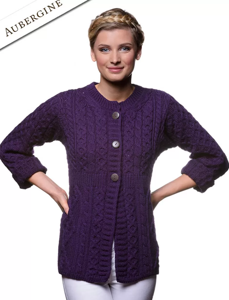 womens_merino_wool_aline_fit_cardigan_6.webp Cardigans, Jackets & Coatigans<Glenaran Women's Merino Wool A-Line Fit Cardigan