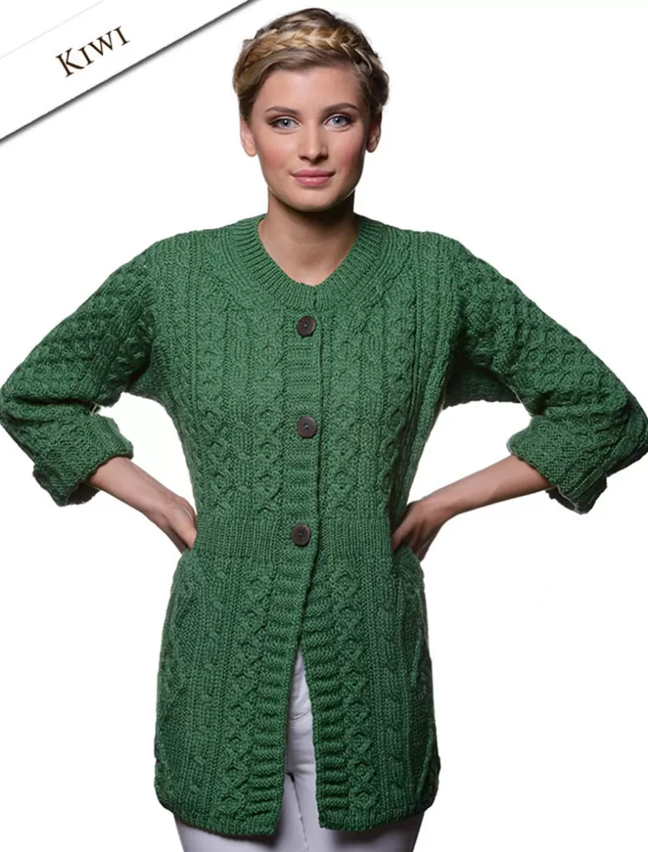 womens_merino_wool_aline_fit_cardigan_9.webp Cardigans, Jackets & Coatigans<Glenaran Women's Merino Wool A-Line Fit Cardigan