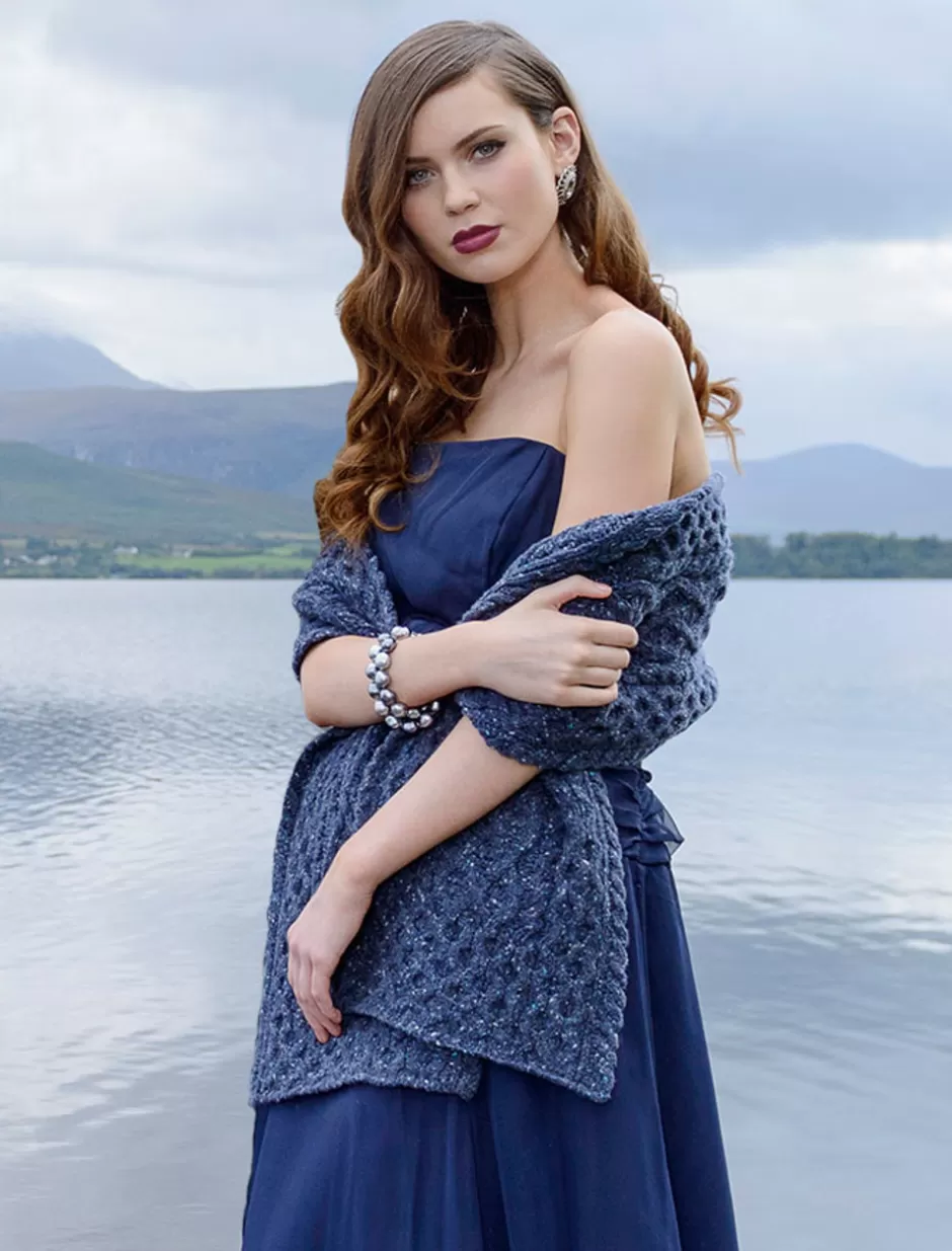 womens_wool_cashmere_aran_honeycomb_scarf_2.webp Knitted Wool Scarves<Glenaran Women's Wool Cashmere Aran Honeycomb Scarf