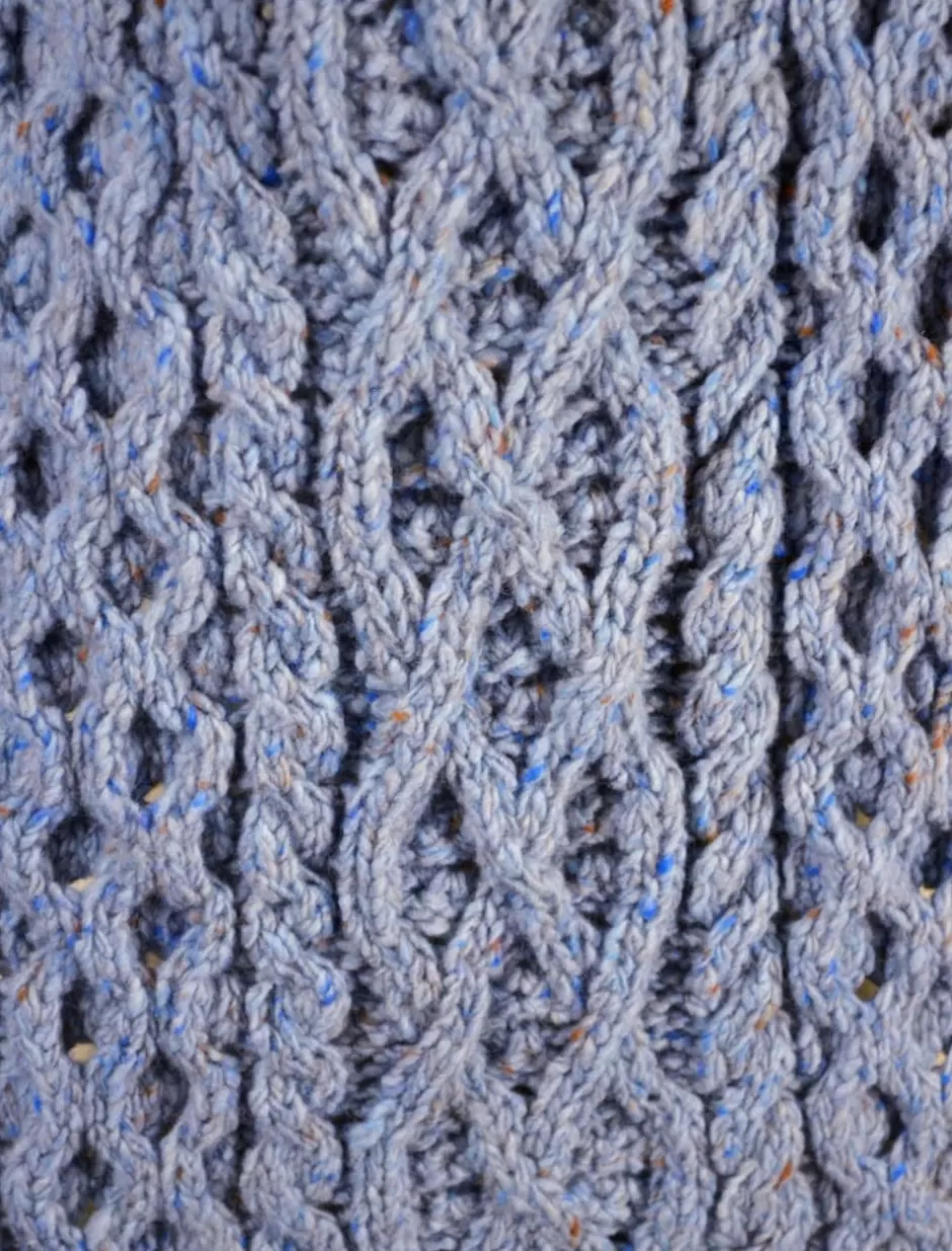 womens_wool_cashmere_aran_honeycomb_scarf_3.webp Knitted Wool Scarves<Glenaran Women's Wool Cashmere Aran Honeycomb Scarf