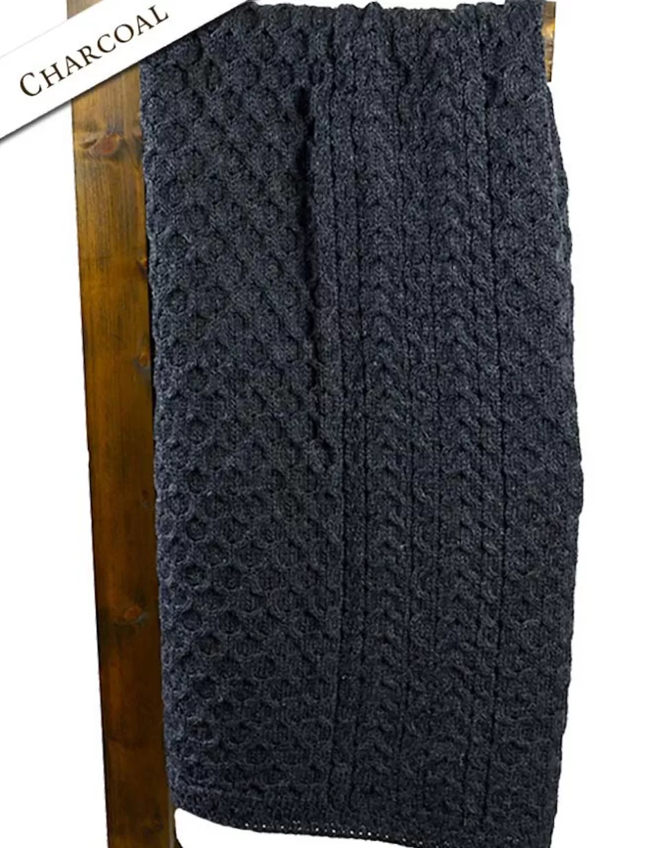 wool_honeycomb_aran_throw_3.webp Knitted Wool Throws<Glenaran Wool Honeycomb Aran Throw