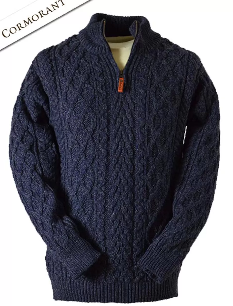 zipneck_aran_sweater_5.webp Sweaters<Glenaran Zip-Neck Aran Sweater